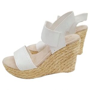 Altar'd State,White/Tan Wedge Sandals, Versatile, Soft Foot Pad,Size 8.5